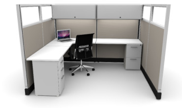 Budget 6X8 Cubicles with Files / Bins / Glass