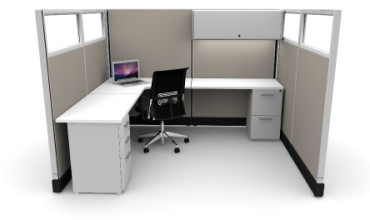 Budget 6X8 Cubicles with Files / Bin / Glass