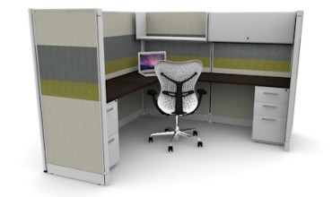 Tiled 6X6 Cubicles 67″ With Files / Bin / Shelf