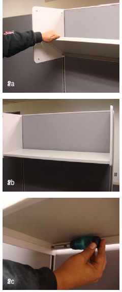 Cubicle Shelf Pan Installation