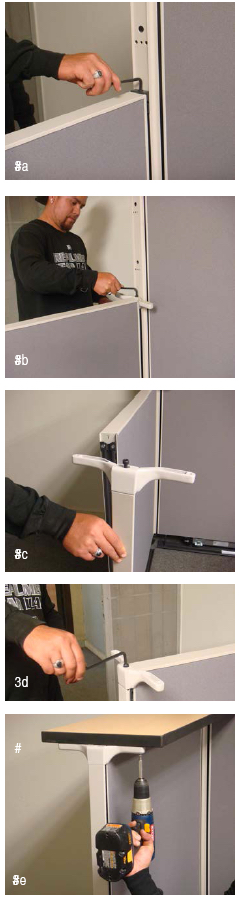 Cubicle Transaction Work Surface Installation