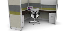 Tiled 6X6 Cubicles 67″ With Files / Bin